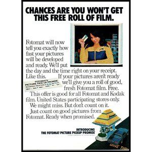 1977 Fotomat Film Developing Picture Pickup Wall Art Photography Wall Art Photo